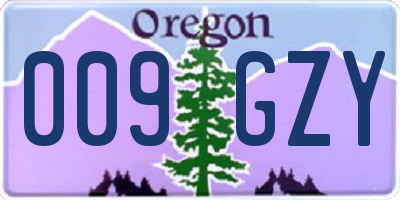 OR license plate 009GZY