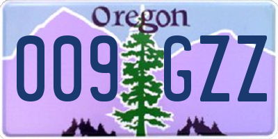 OR license plate 009GZZ