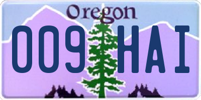 OR license plate 009HAI