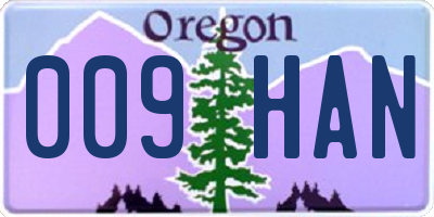 OR license plate 009HAN