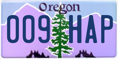 OR license plate 009HAP