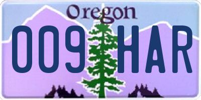 OR license plate 009HAR