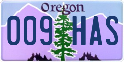 OR license plate 009HAS