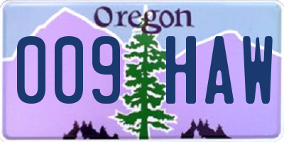 OR license plate 009HAW