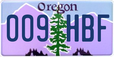 OR license plate 009HBF