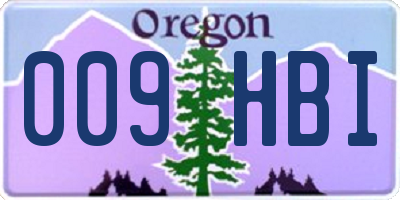 OR license plate 009HBI
