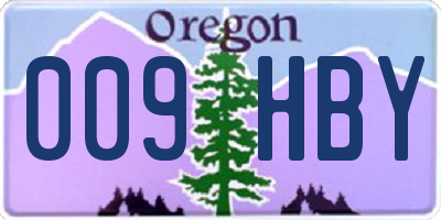 OR license plate 009HBY