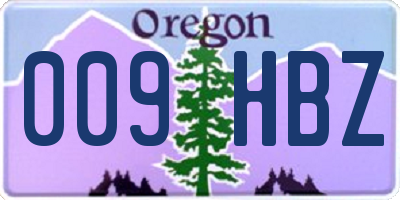 OR license plate 009HBZ