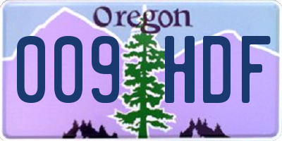 OR license plate 009HDF