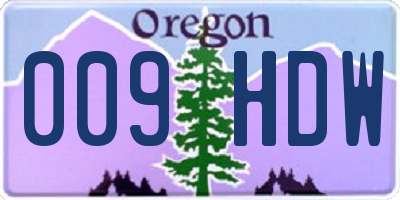 OR license plate 009HDW