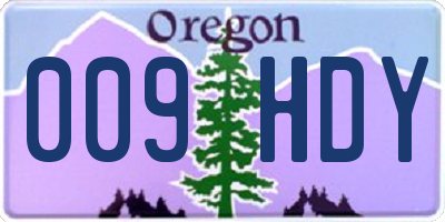 OR license plate 009HDY