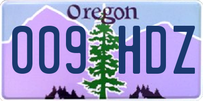 OR license plate 009HDZ