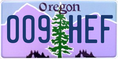 OR license plate 009HEF