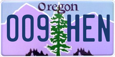 OR license plate 009HEN