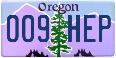 OR license plate 009HEP