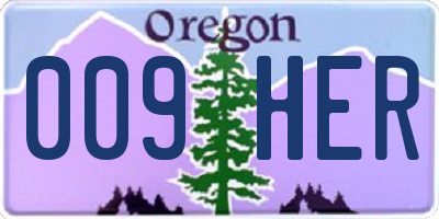OR license plate 009HER