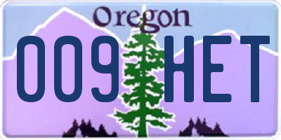 OR license plate 009HET