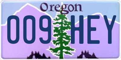 OR license plate 009HEY