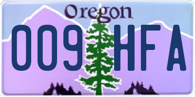OR license plate 009HFA