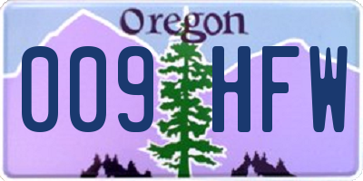 OR license plate 009HFW