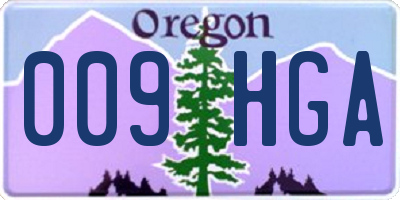 OR license plate 009HGA