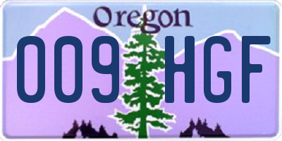 OR license plate 009HGF