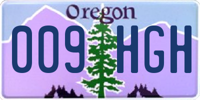 OR license plate 009HGH