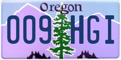 OR license plate 009HGI