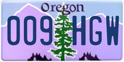 OR license plate 009HGW