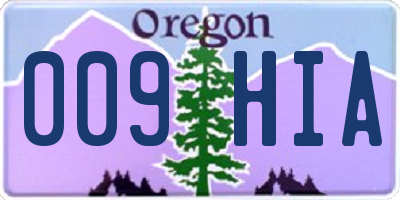 OR license plate 009HIA