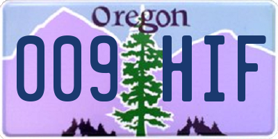 OR license plate 009HIF