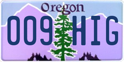 OR license plate 009HIG