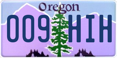 OR license plate 009HIH