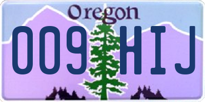 OR license plate 009HIJ