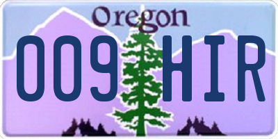 OR license plate 009HIR