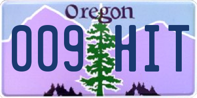 OR license plate 009HIT