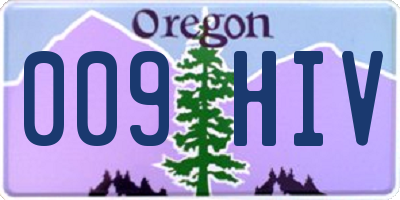 OR license plate 009HIV