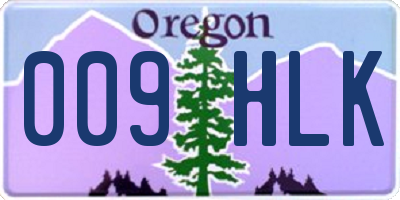 OR license plate 009HLK