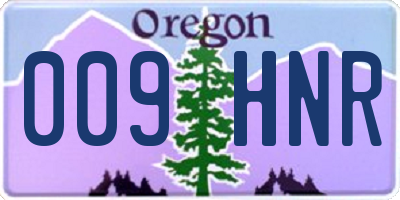 OR license plate 009HNR