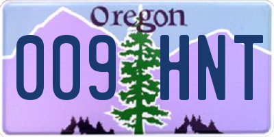 OR license plate 009HNT