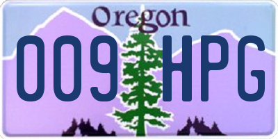 OR license plate 009HPG