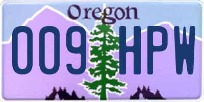 OR license plate 009HPW