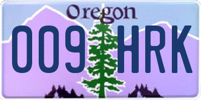OR license plate 009HRK