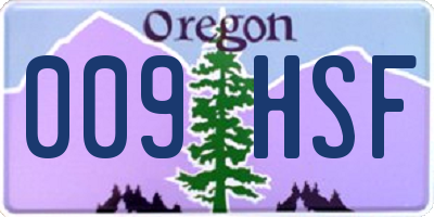 OR license plate 009HSF