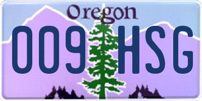 OR license plate 009HSG