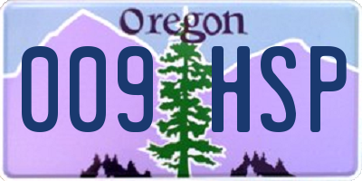 OR license plate 009HSP