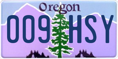 OR license plate 009HSY