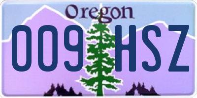 OR license plate 009HSZ