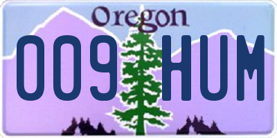 OR license plate 009HUM