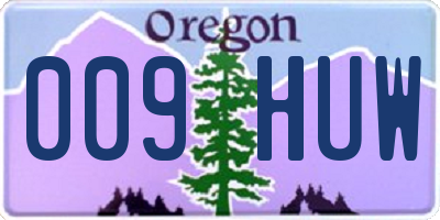 OR license plate 009HUW